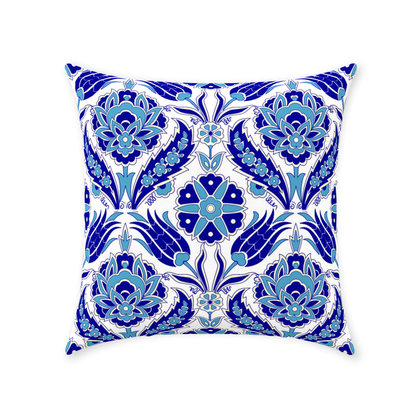Azra Ottoman Cotton Pillows Aqua Blue