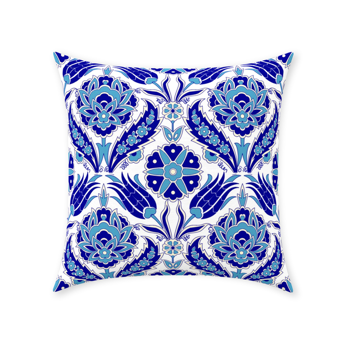 Azra Ottoman Cotton Pillows Aqua Blue