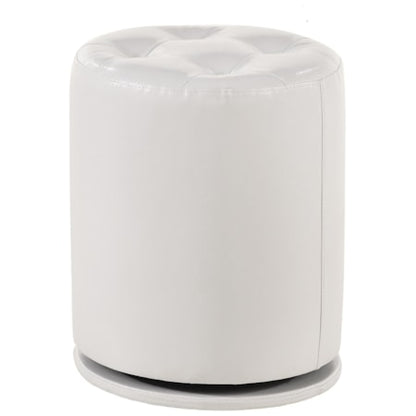 White 1 / MORGAN ROUND SWIVEL STOOL WHITE
