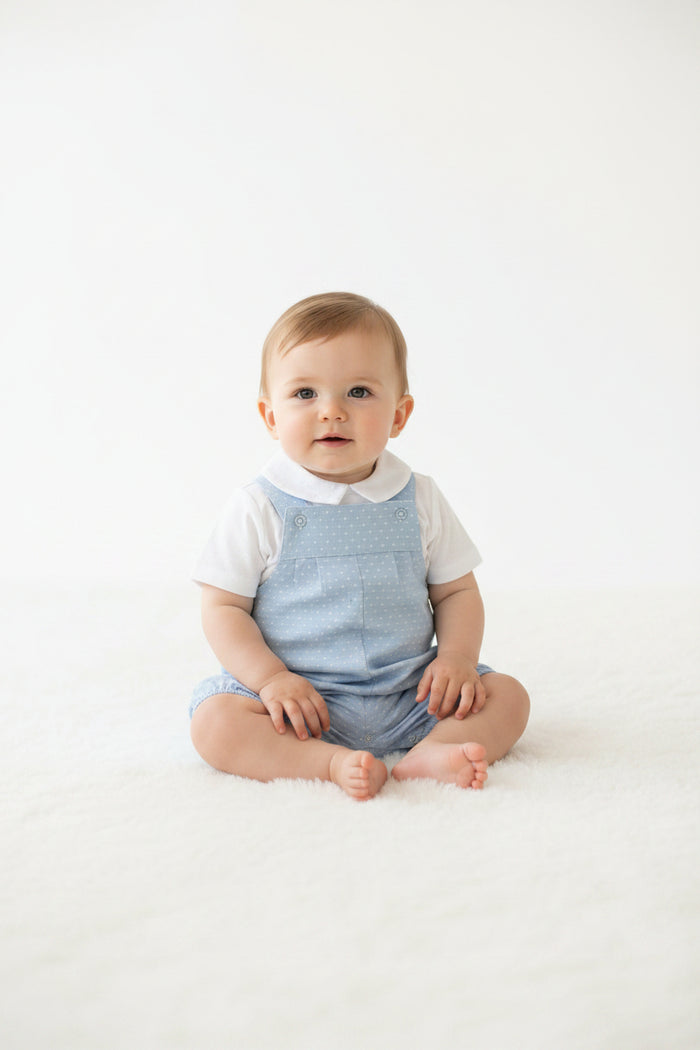 Baby Boys Dungaree Set - Sky - (12-24m) (PK6) BIS-2120-6143a