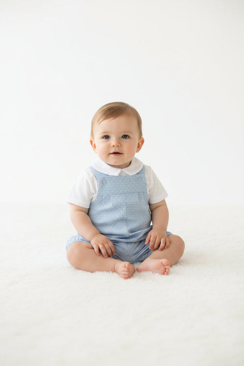 Baby Boys Dungaree Set - Sky - (12-24m) (PK6) BIS-2120-6143a