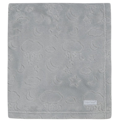 BABY EMBOSSED MOONS & STARS PLUSH BLANKET (75 x 90 cm) (PK6) 19C243