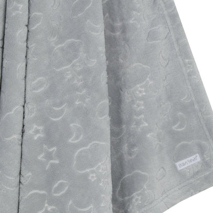 BABY EMBOSSED MOONS & STARS PLUSH BLANKET (75 x 90 cm) (PK6) 19C243