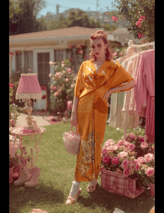 Bae Orange Satin Silk Dress