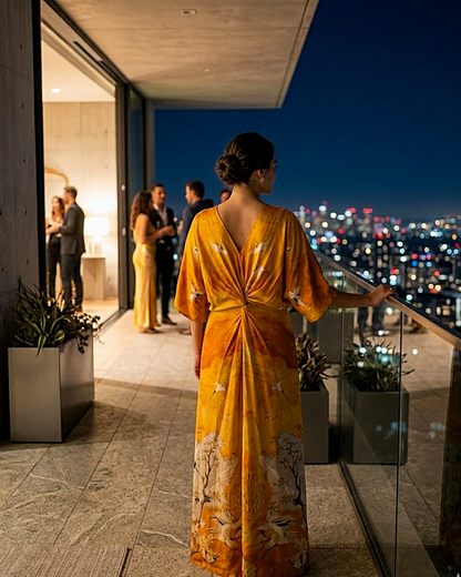 Bae Orange Satin Silk Dress