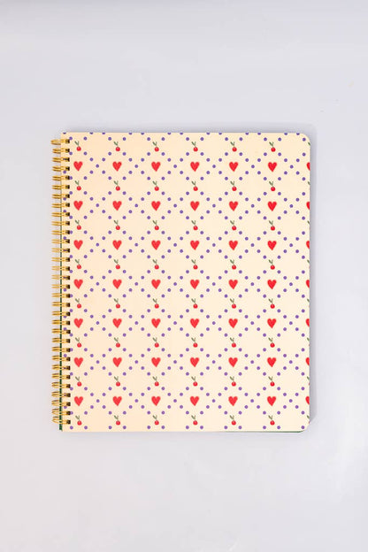 BANDO - Rough Draft Large Notebook, Cherry Hearts