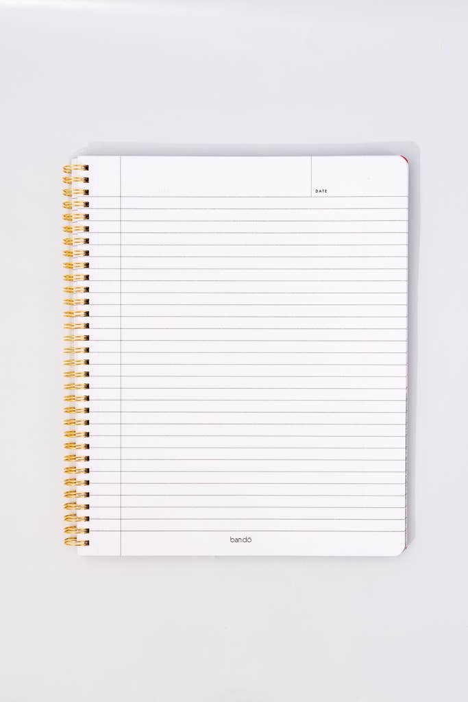 BANDO - Rough Draft Large Notebook, Floral Stripe