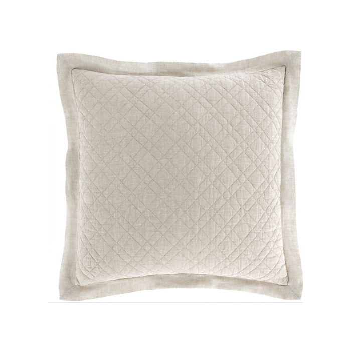 Bedding Washed Linen Quilted Shams Natural