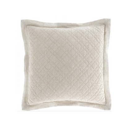Bedding Washed Linen Quilted Shams Natural