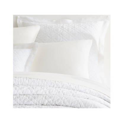 Bedding Washed Linen Quilted Shams White