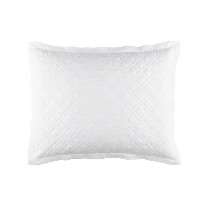 Bedding Washed Linen Quilted Shams White