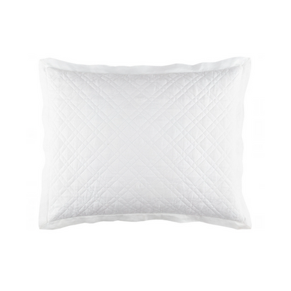 Bedding Washed Linen Quilted Shams White