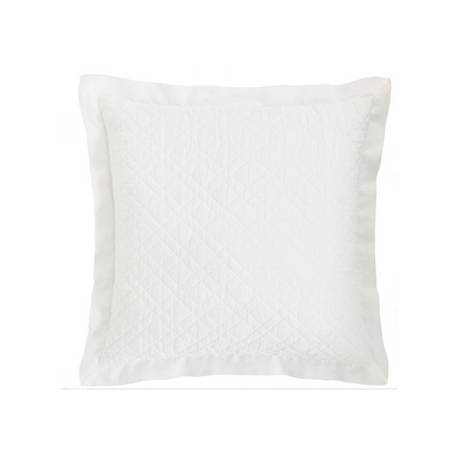 Bedding Washed Linen Quilted Shams White