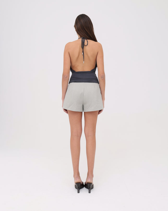 Belted Micro Short - Washed Grey