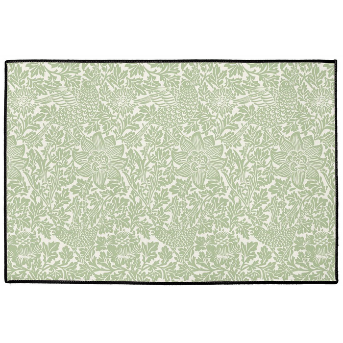 Bird & Anemone Indoor/Outdoor Floor Mat William Morris Sage Green