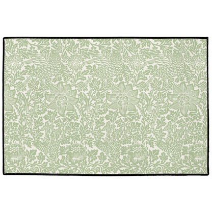 Bird & Anemone Indoor/Outdoor Floor Mat William Morris Sage Green