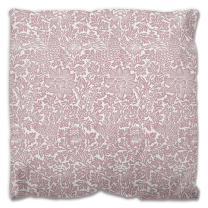 Bird & Anemone Outdoor Pillows William Morris Dusty Rose