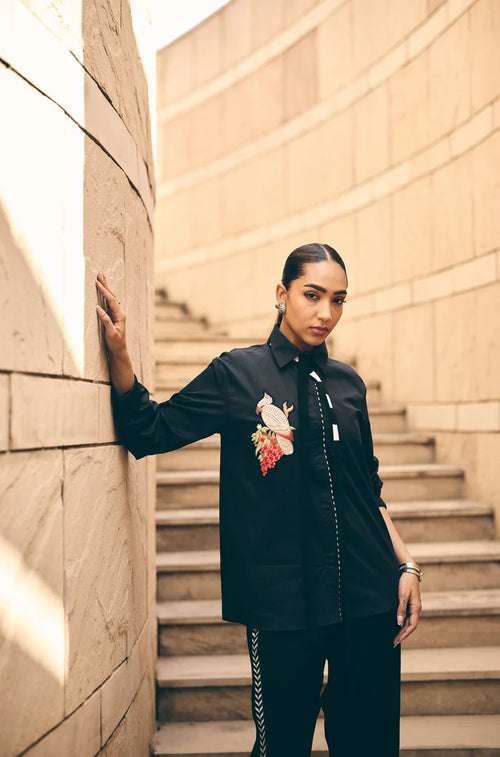 Black Hawk Embroidered Shirt