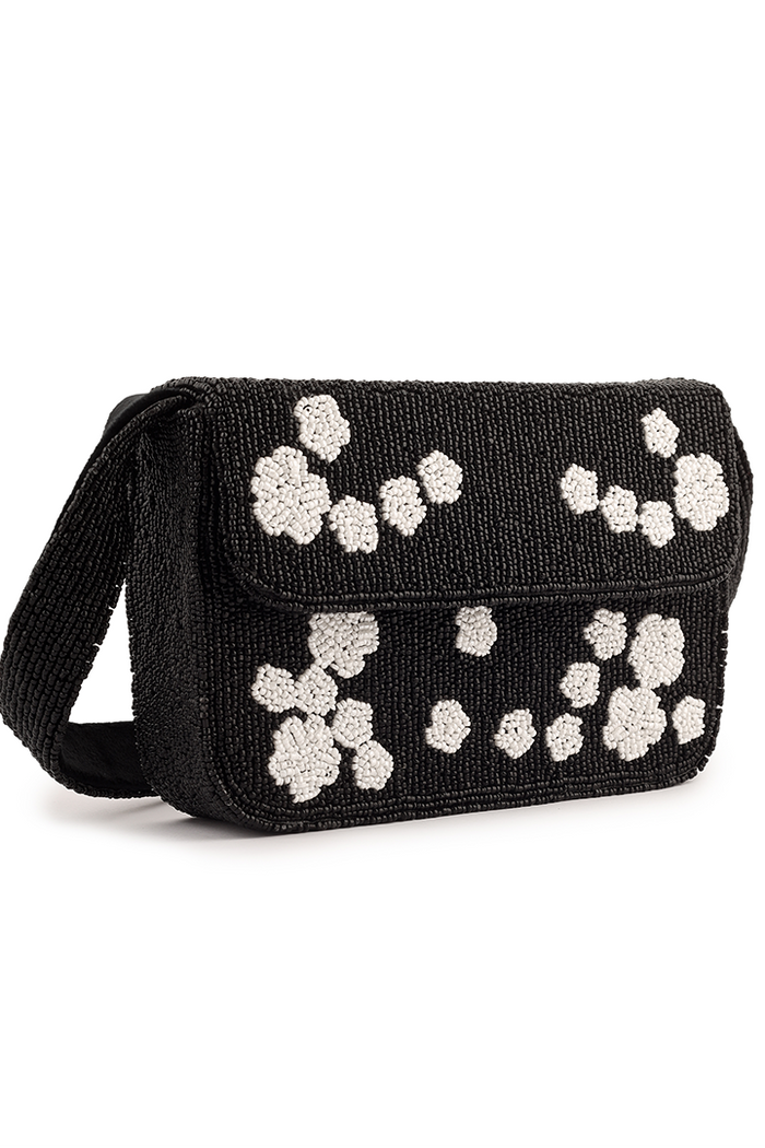 Black Rose Beaded Purse