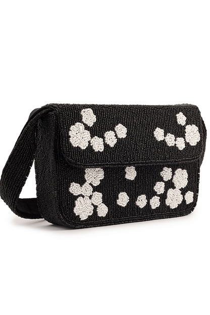 Black Rose Beaded Purse