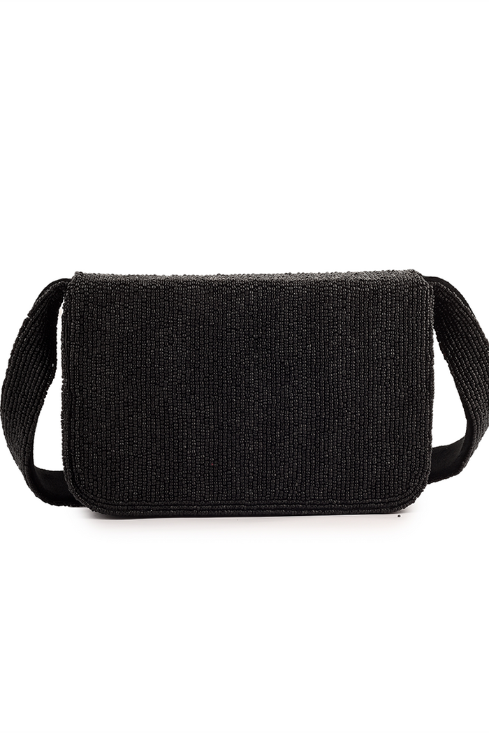 Black Rose Beaded Purse