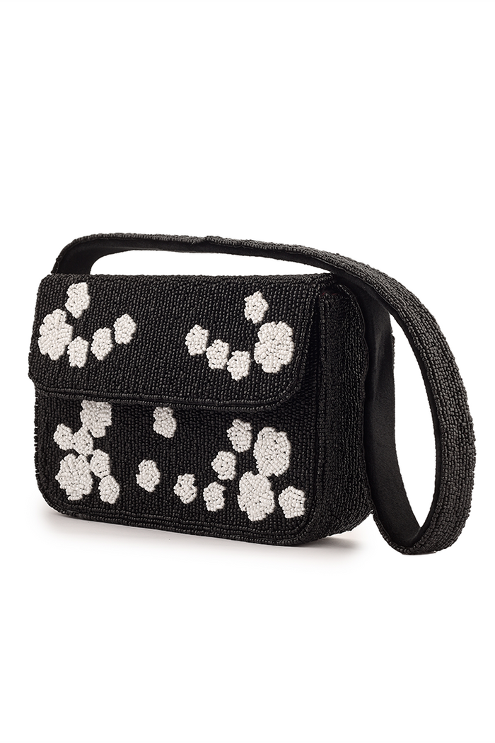 Black Rose Beaded Purse
