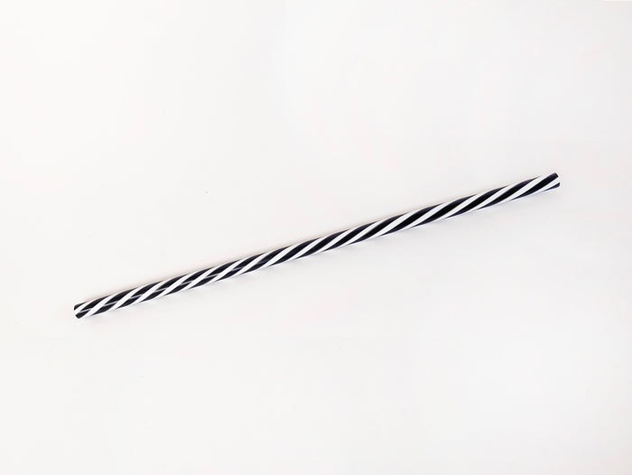 Black & White Twisted Glass Straws