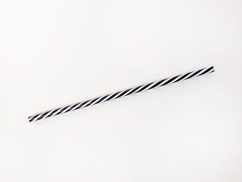 Black & White Twisted Glass Straws
