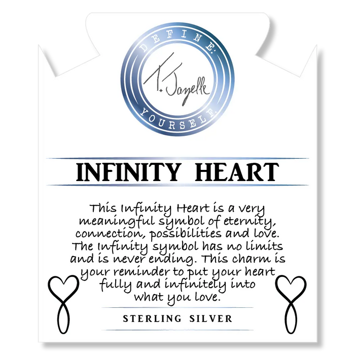 Blue Aquamarine Stone Bracelet with Infinity Heart Sterling Silver Charm