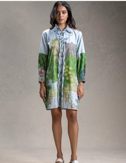 Blume Tie-Up Shirt Dress