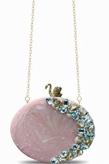 Blush Aura Resin Clutch