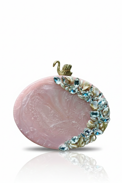 Blush Aura Resin Clutch