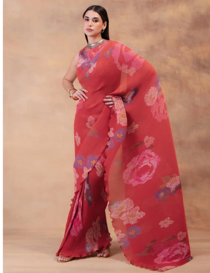 Blush Bloom Pre-Draped Saree