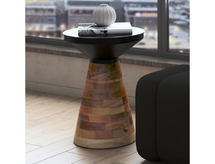 Boden Accent Table in Black and Walnut - Windsorchrome