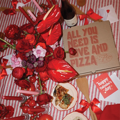 Bold Red and Pink Galentine’s Pizza Party
