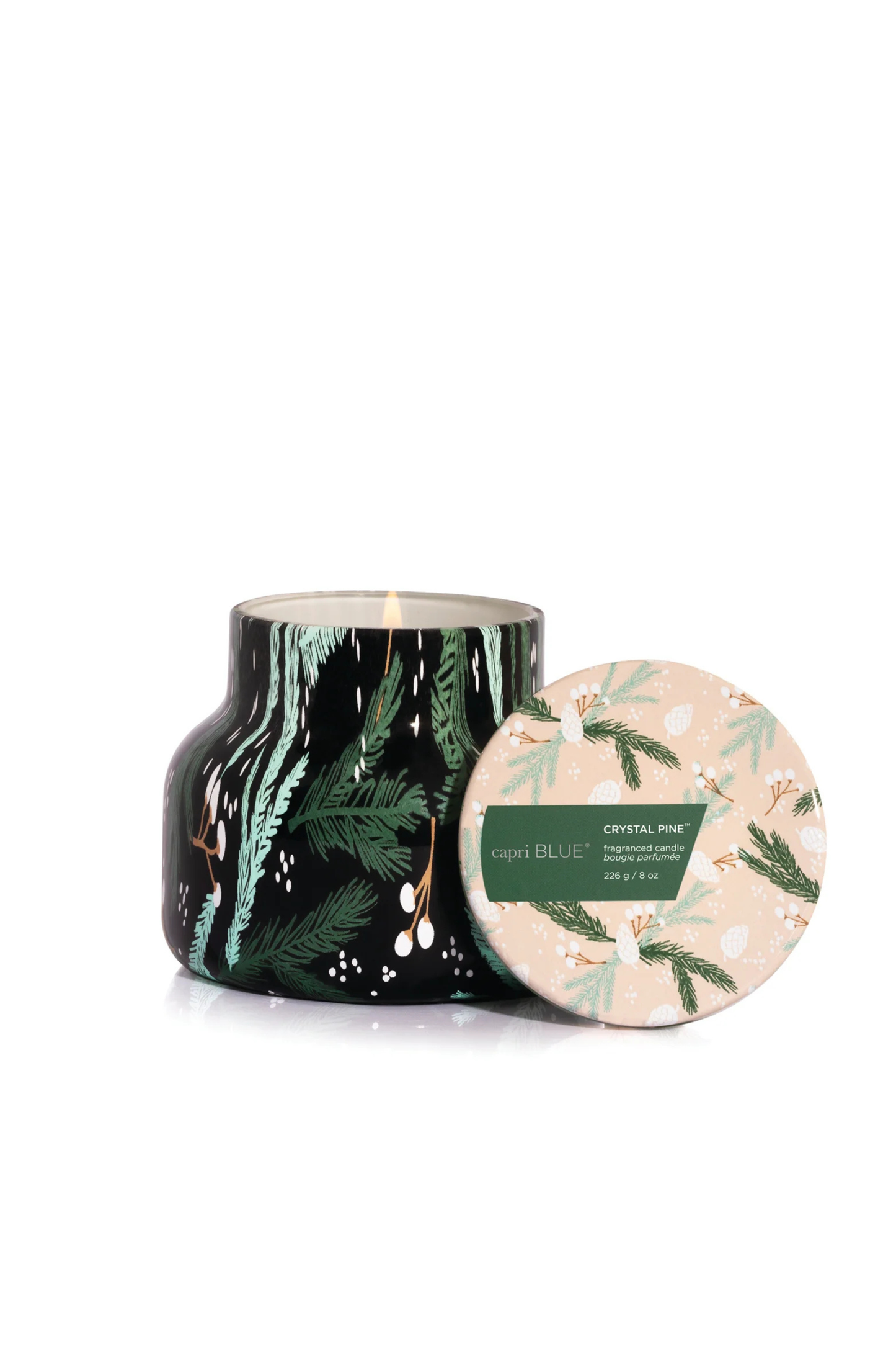 CAPRI BLUE - Crystal Pine Holiday Pattern Play Petite Candle, 8 oz