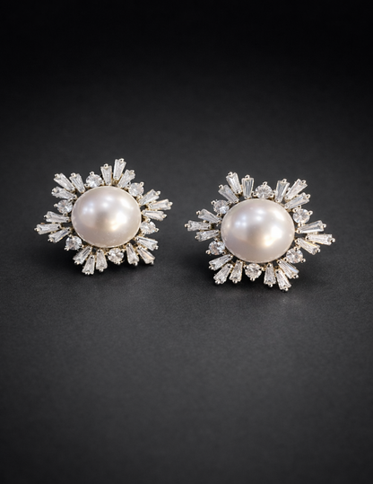 Celestial Pearl Crystal Studs