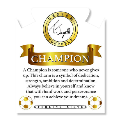 Champions Collection-Amethyst Stone Bracelet with Soccer Sterling Silver Charm Tiffany Jazelle