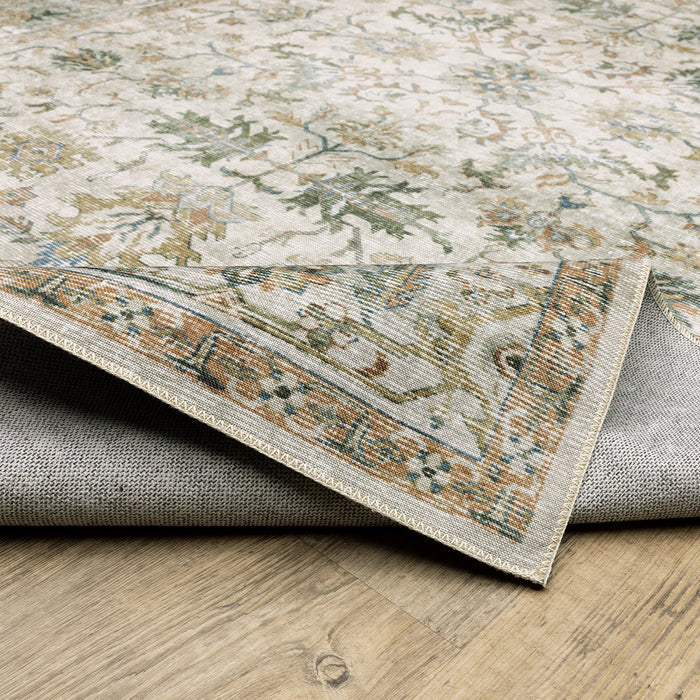 Charleston Ivory Washable Rug