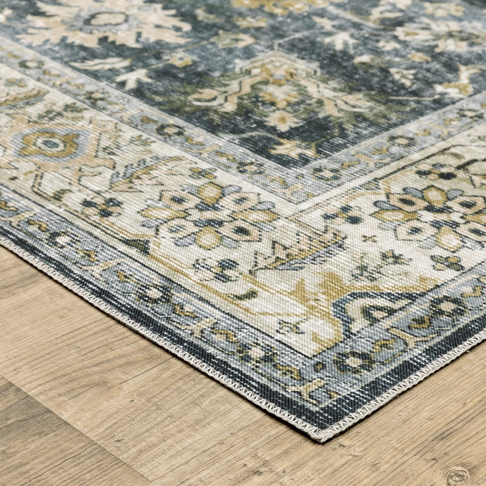 Charleston Olive Washable Rug