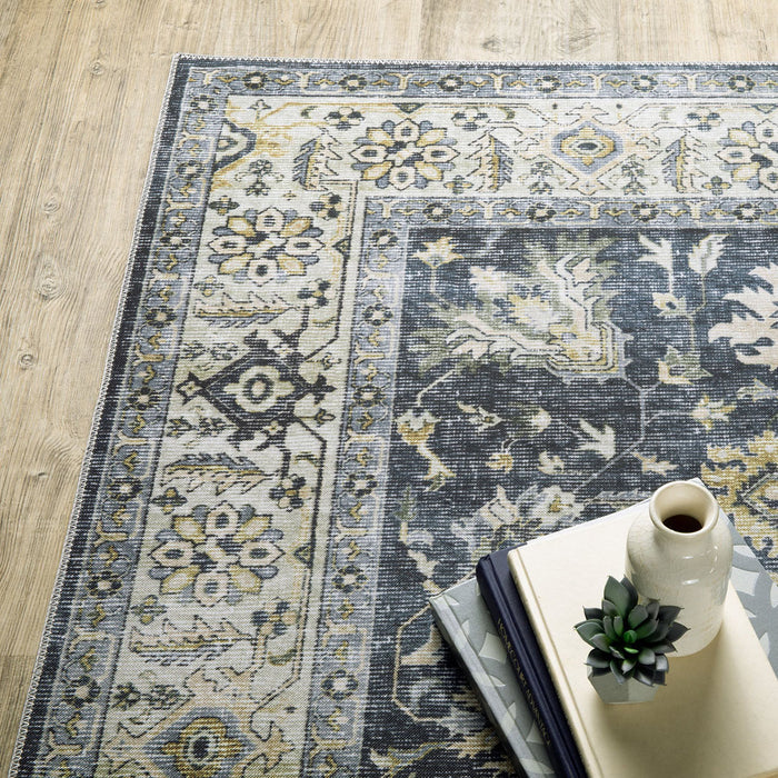 Charleston Olive Washable Rug