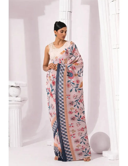 Checks & Whimsy Pre-Draped Saree