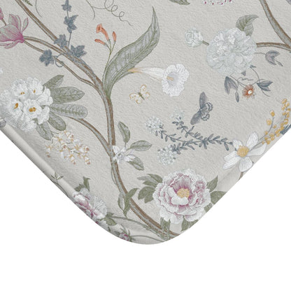 Chinoiserie Bath Mat Stone Gray
