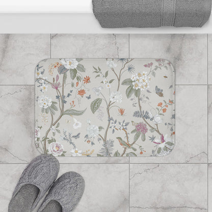 Chinoiserie Bath Mat Stone Gray