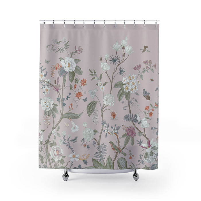 Chinoiserie Fresco Floral Light Rose Shower Curtain