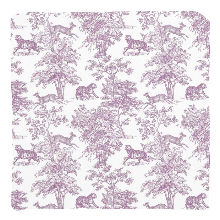 Chinoiserie Tiger Jungle Cotton Pillows Lilac Toile de Jouy