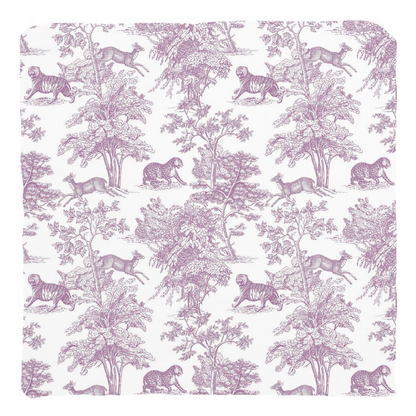 Chinoiserie Tiger Jungle Cotton Pillows Lilac Toile de Jouy