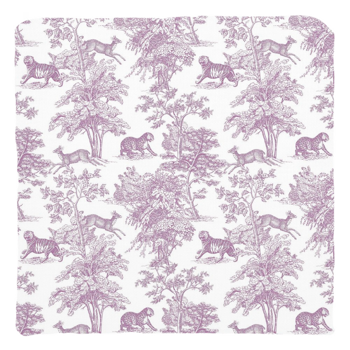 Chinoiserie Tiger Jungle Cotton Pillows Lilac Toile de Jouy