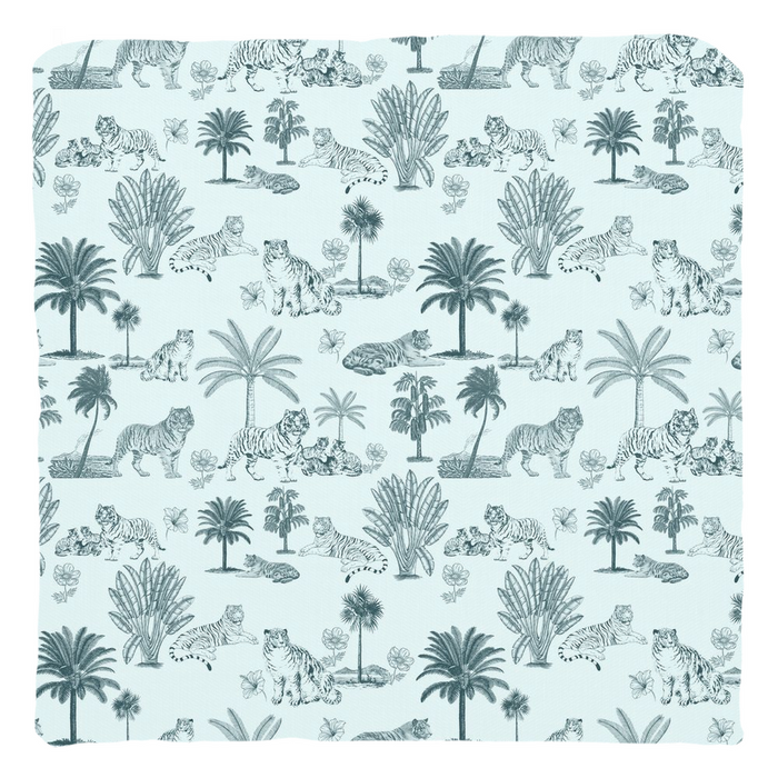 Chinoiserie Toile de Jouy Cotton Pillows Light Mint Aqua