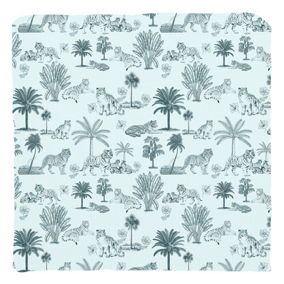 Chinoiserie Toile de Jouy Cotton Pillows Light Mint Aqua